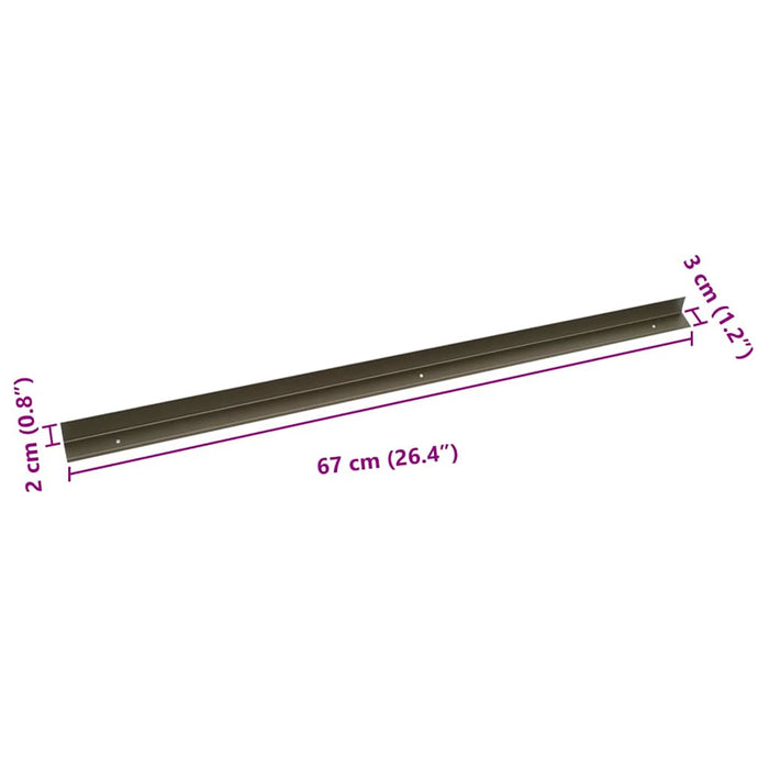 Profile pentru marginea treptelor 10 pcs Șampanie 67 x 3 x 2 cm - WALTI WALTI