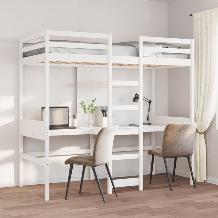 Cadru pat supraetajat fără saltea alb 80x200 cm lemn masiv pin - WALTI WALTI