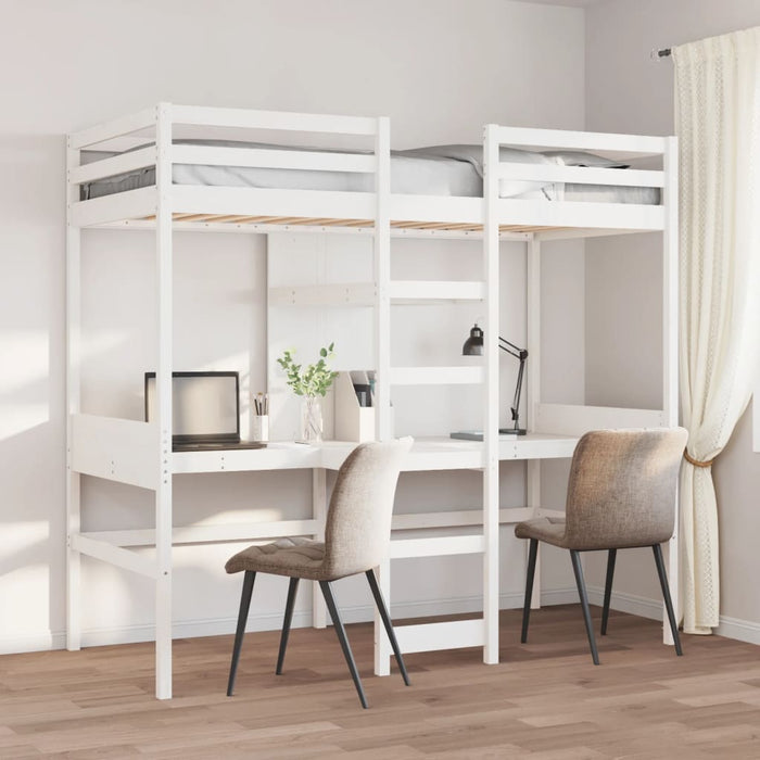 Cadru pat supraetajat fără saltea alb 75x190 cm lemn masiv pin - WALTI WALTI