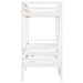 Cadru pat etajat, birou/scaune, alb, 90x190 cm, lemn masiv pin - WALTI WALTI
