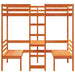 Cadru pat etajat birou/scaune, maro, 90x190 cm, lemn masiv pin - WALTI WALTI