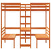 Cadru pat etajat birou/scaune, maro, 75x190 cm, lemn masiv pin - WALTI WALTI