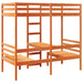 Cadru pat etajat birou/scaune, maro, 75x190 cm, lemn masiv pin - WALTI WALTI