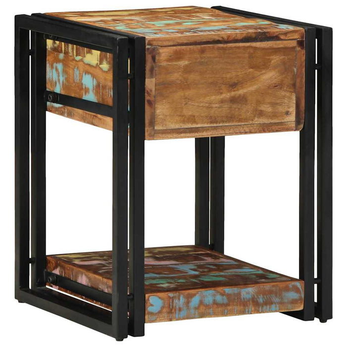 Dulap de noapte Multicolour 40 x 40 x 50 cm Lemn masiv reciclat - WALTI WALTI