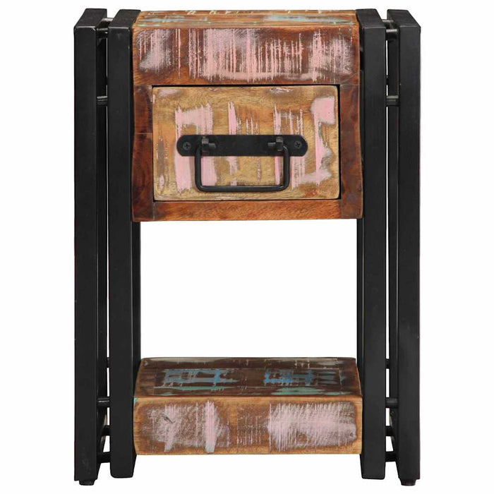 Dulap de noapte Multicolour 30 x 30 x 40 cm Lemn masiv reciclat - WALTI WALTI