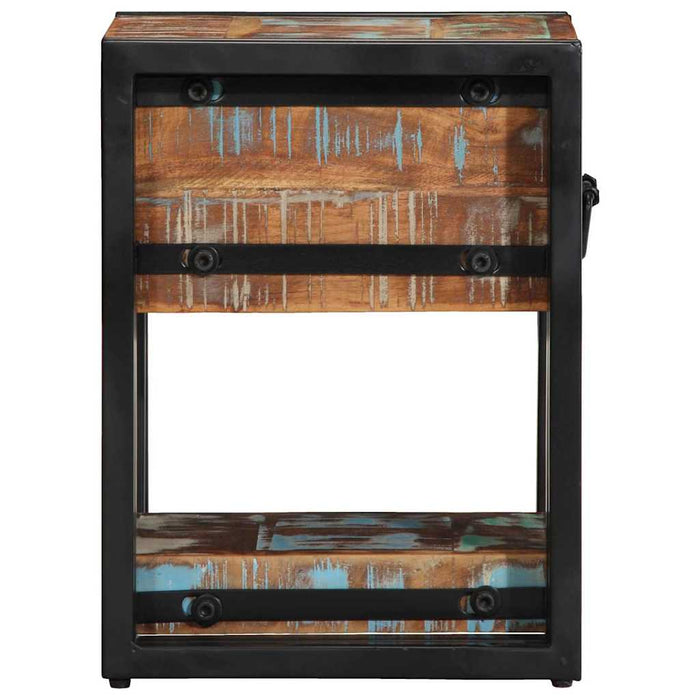 Dulap de noapte Multicolour 30 x 30 x 40 cm Lemn masiv reciclat - WALTI WALTI