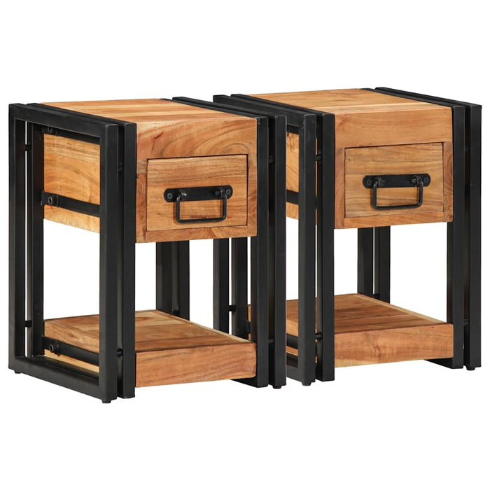 Dulap de noapte 2 pcs Maro 30 x 30 x 40 cm lemn masiv de acacia - WALTI WALTI