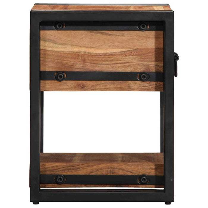 Dulap de noapte 2 pcs Maro 30 x 30 x 40 cm lemn masiv de acacia - WALTI WALTI