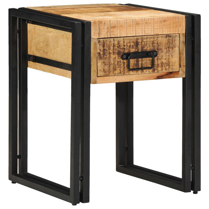 Masă laterală Maro și negru 40 x 40 x 50 cm Lemn de mango solid WALTI