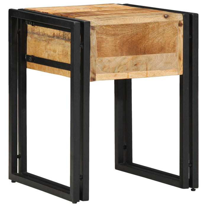 Masă laterală Maro și negru 40 x 40 x 50 cm Lemn de mango solid WALTI