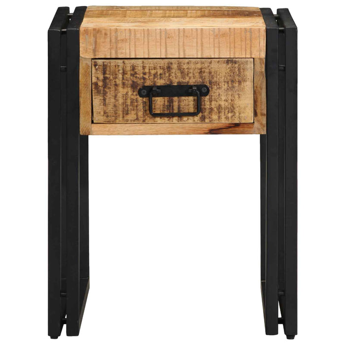 Masă laterală Maro și negru 40 x 40 x 50 cm Lemn de mango solid WALTI