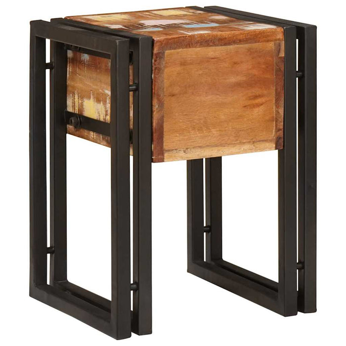 Măsuță laterală 30 x 30 x 40 cm Lemn reciclat solid și metal - WALTI WALTI