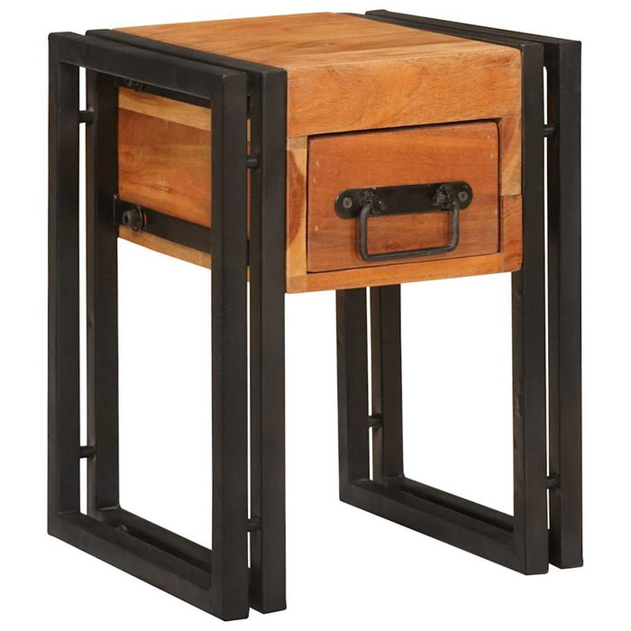 Măsuță laterală 30 x 30 x 40 cm Lemn solid de acacia și metal - WALTI WALTI