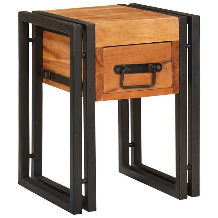 Măsuță laterală 30 x 30 x 40 cm Lemn solid de acacia și metal - WALTI WALTI