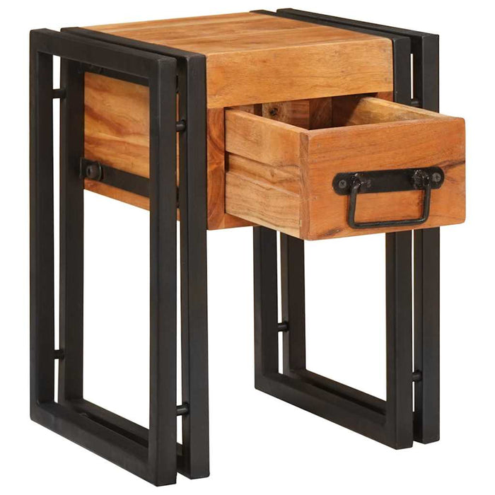 Măsuță laterală 30 x 30 x 40 cm Lemn solid de acacia și metal - WALTI WALTI