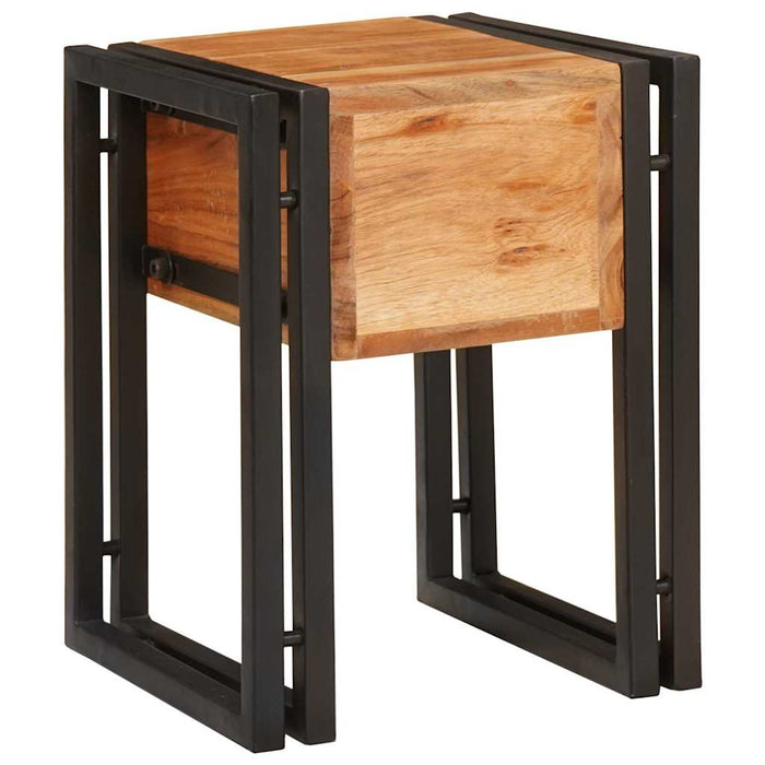 Măsuță laterală 30 x 30 x 40 cm Lemn solid de acacia și metal - WALTI WALTI