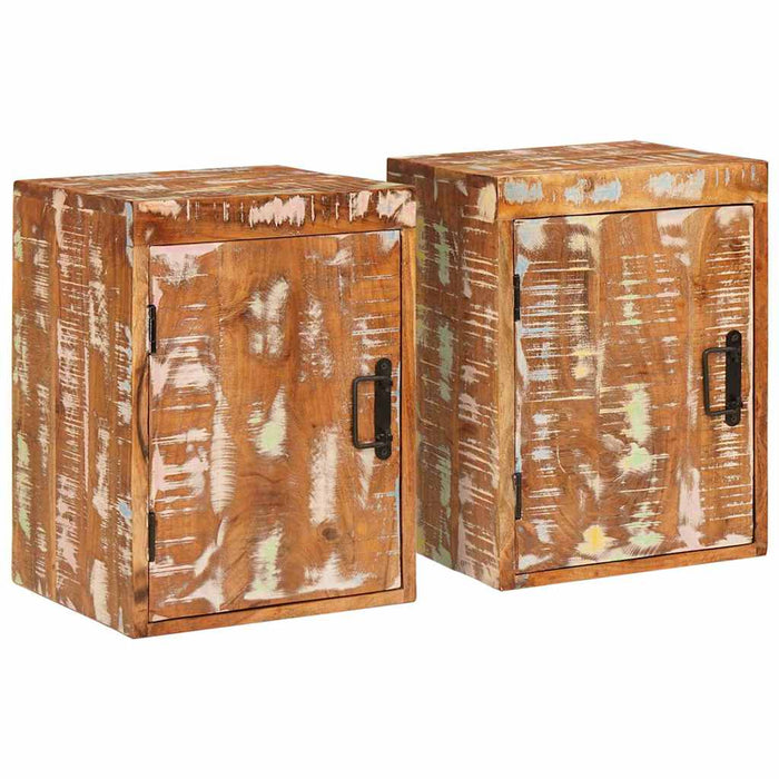 Noptieră 2 pcs Maro 35 x 33 x 48 cm Lemn Solid Recuperat - WALTI WALTI