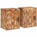 Noptieră 2 pcs Maro 35 x 33 x 48 cm Lemn Solid Recuperat - WALTI WALTI