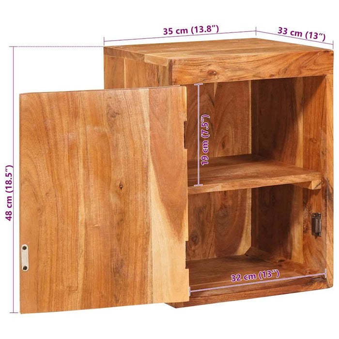 Noptieră 2 pcs Maro 35 x 33 x 48 cm Lemn Solid de Acacia - WALTI WALTI