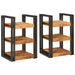 Noptieră 2 pcs Maro și negru Lemn de mango solid - WALTI WALTI