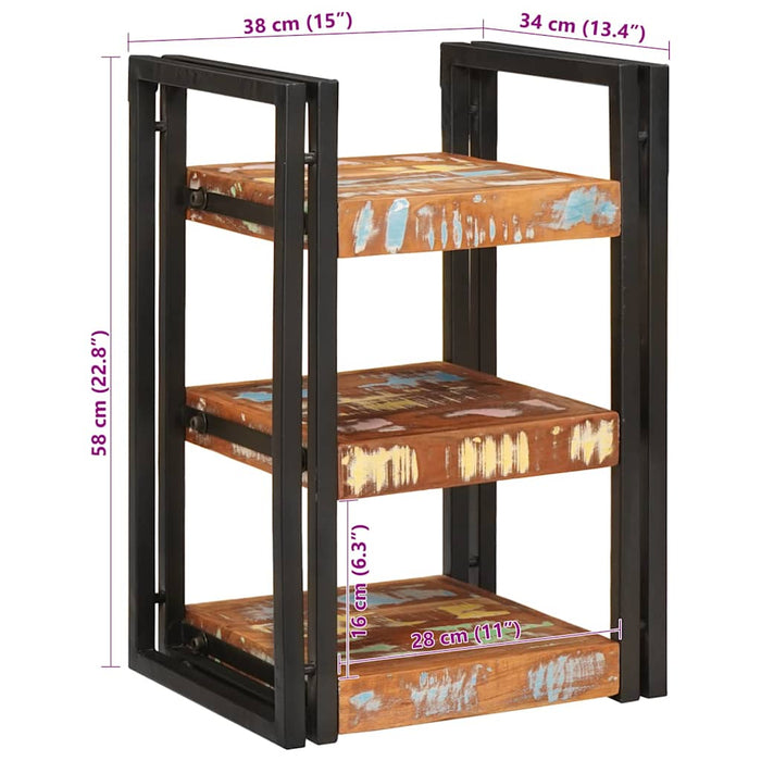 Noptieră Maro și negru 38 x 33 x 58 cm Lemn Solid Recuperat - WALTI WALTI