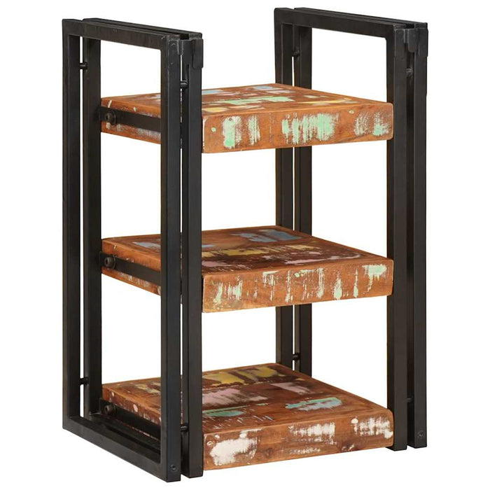 Noptieră 2 pcs Maro și negru Lemn Solid Recuperat - WALTI WALTI