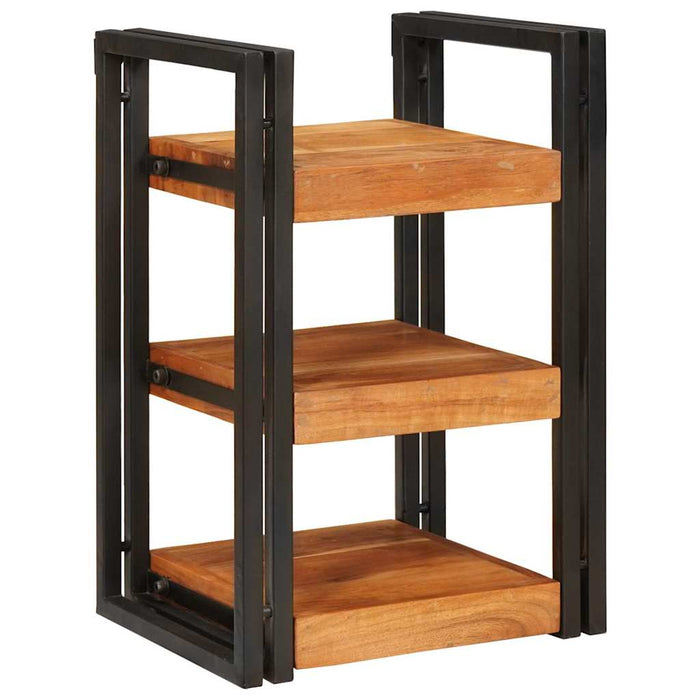Noptieră 2 pcs Maro și negru Lemn Solid de Acacia - WALTI WALTI