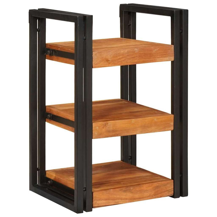 Noptieră 2 pcs Maro și negru Lemn Solid de Acacia - WALTI WALTI