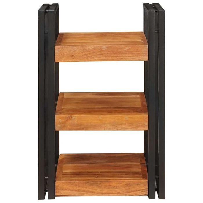 Noptieră 2 pcs Maro și negru Lemn Solid de Acacia - WALTI WALTI