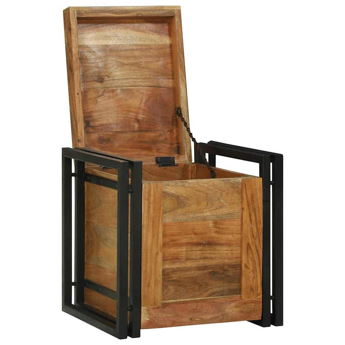 Cufere de Depozitare 40 x 40 x 40 cm Lemn masiv de acacia - WALTI WALTI