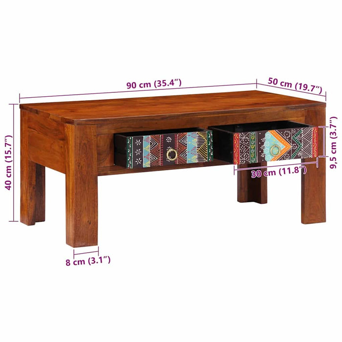 Măsuță de cafea, 90x50x40 cm, lemn masiv de acacia - WALTI WALTI