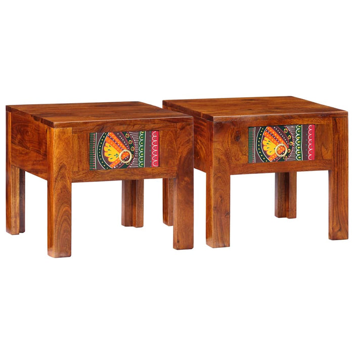 Noptiera 2 buc 40x40x36 cm lemn masiv de salcam - WALTI WALTI