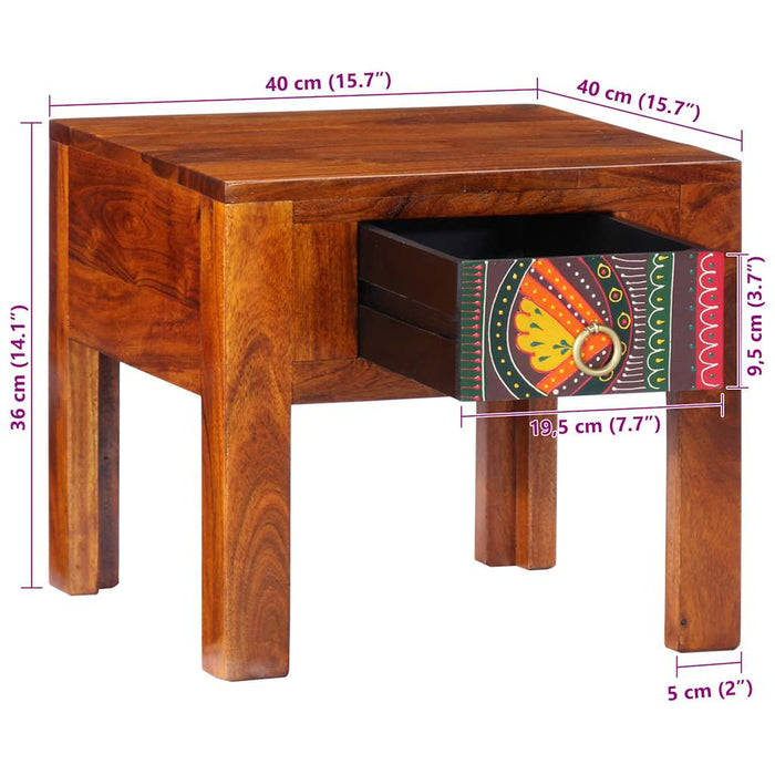Noptiera 2 buc 40x40x36 cm lemn masiv de salcam - WALTI WALTI