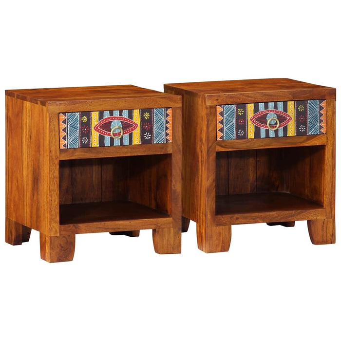 Noptiera 2 buc 40x35x45 cm lemn masiv de salcam - WALTI WALTI