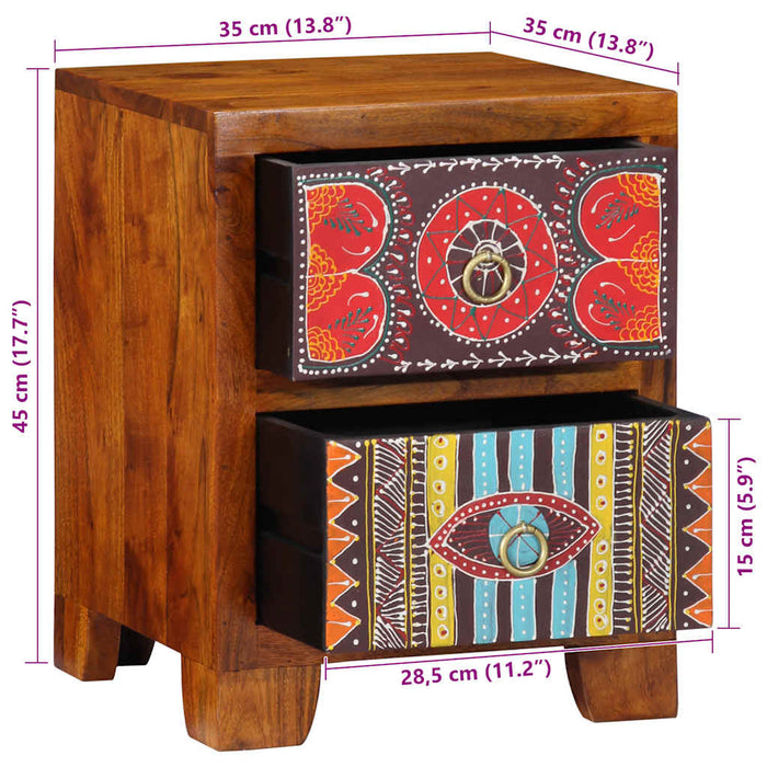 Noptiera 2 buc 35x35x45 cm lemn masiv de salcam WALTI