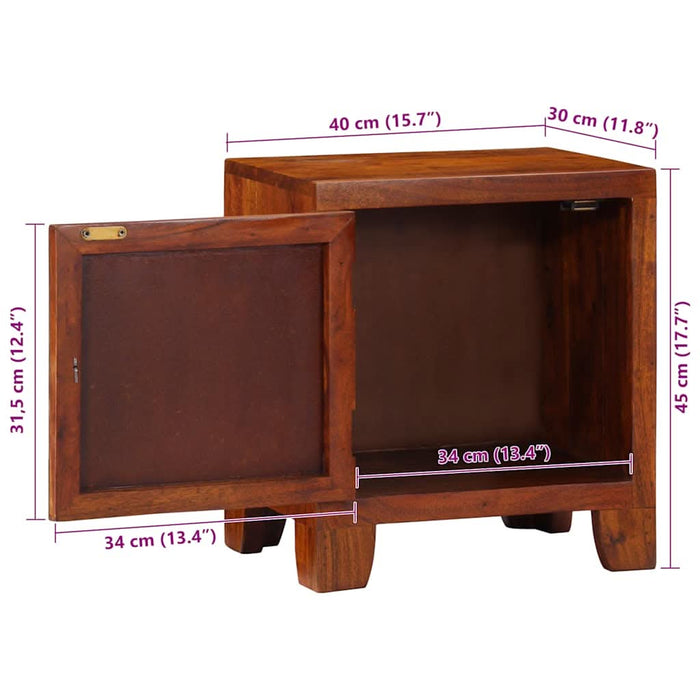 Noptiera 40x30x45 cm din lemn masiv de salcam - WALTI WALTI