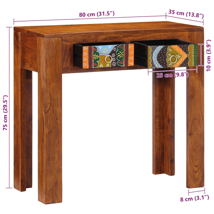 Consolă 80x35x75 cm din lemn masiv de salcâm - WALTI WALTI