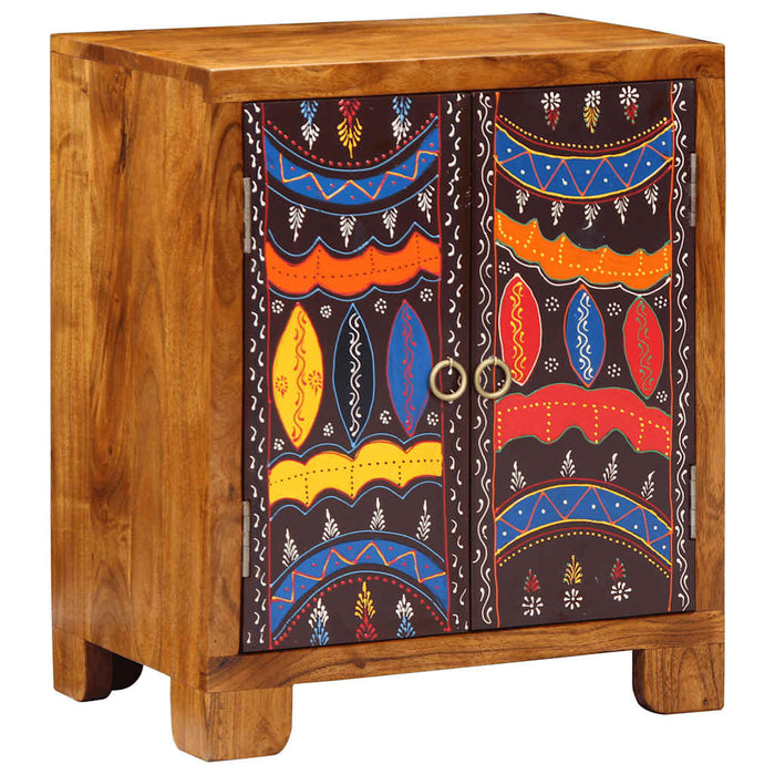 Bufetă multicolor 50x35x60 din lemn masiv de salcâm WALTI