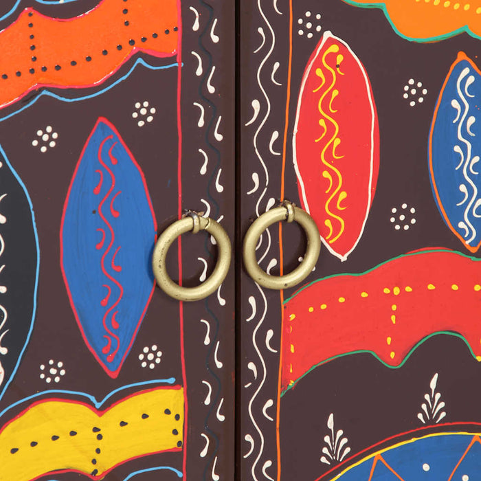 Bufetă multicolor 50x35x60 din lemn masiv de salcâm WALTI
