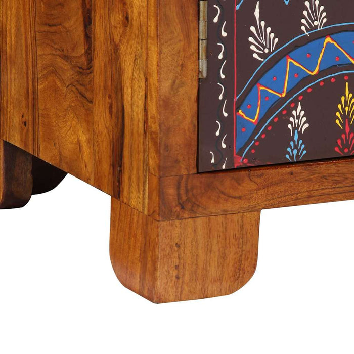 Bufetă multicolor 50x35x60 din lemn masiv de salcâm WALTI