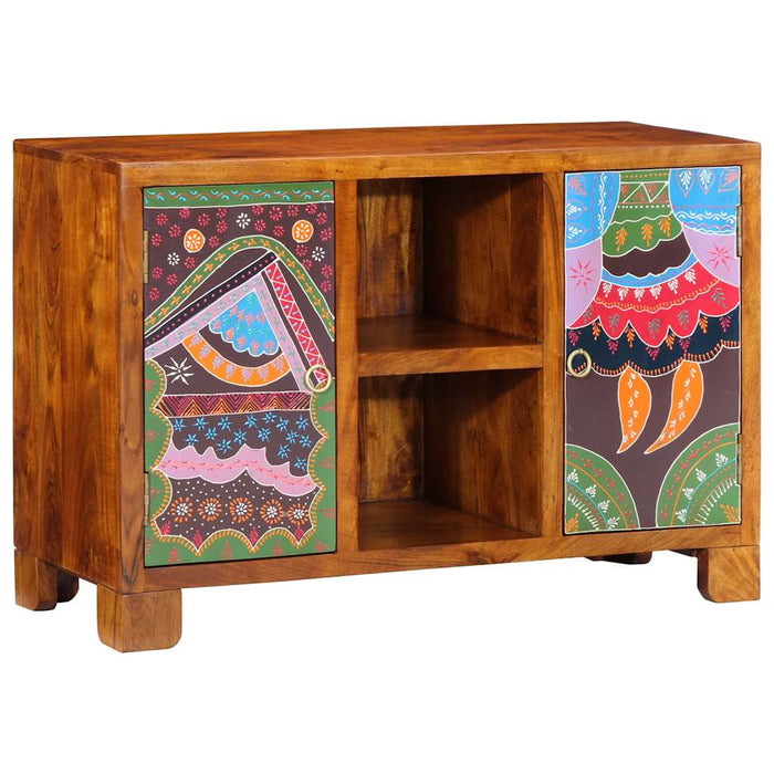 Bufetă multicolor 90x35x60 din lemn masiv de salcâm - WALTI WALTI