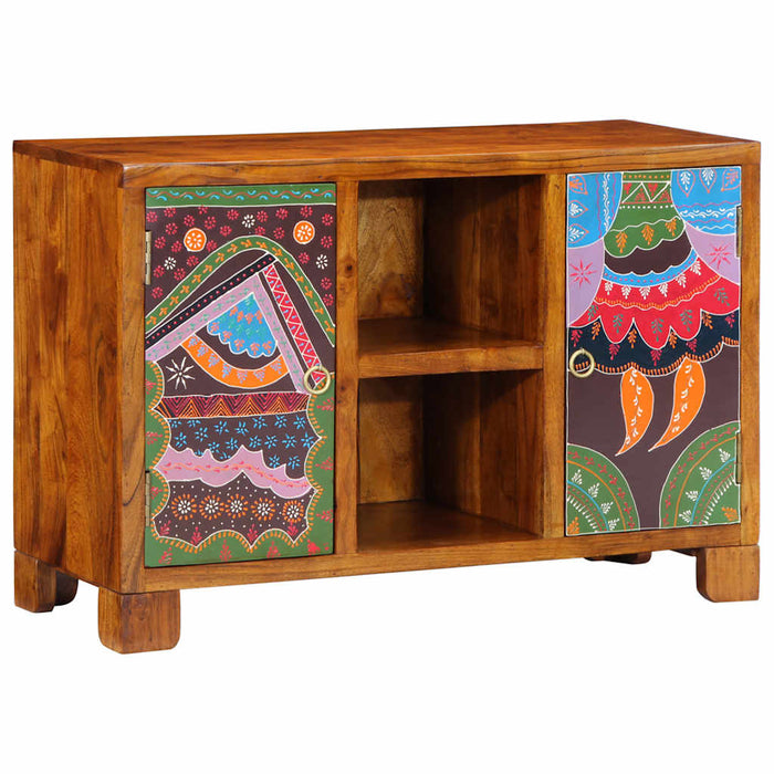 Bufetă multicolor 90x35x60 din lemn masiv de salcâm - WALTI WALTI