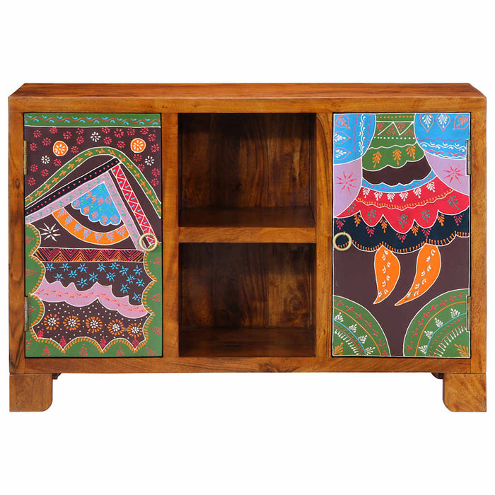 Bufetă multicolor 90x35x60 din lemn masiv de salcâm - WALTI WALTI