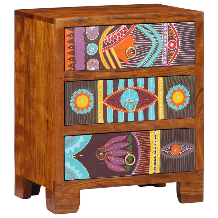 Bufetă multicolor 50x35x60 din lemn masiv de salcâm WALTI