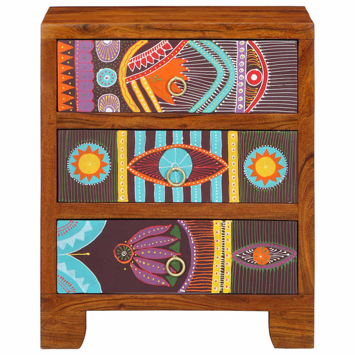 Bufetă multicolor 50x35x60 din lemn masiv de salcâm WALTI