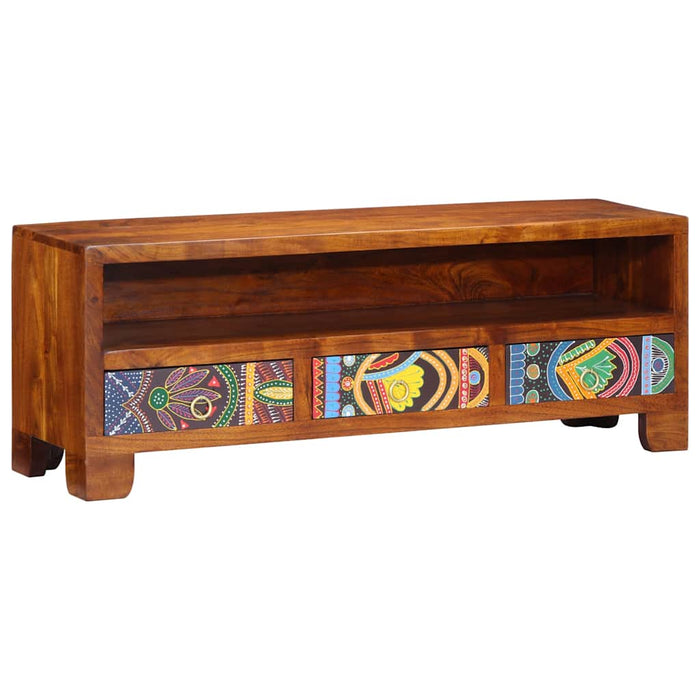 Dulap TV multicolor 110x30x40 din lemn masiv de salcam WALTI