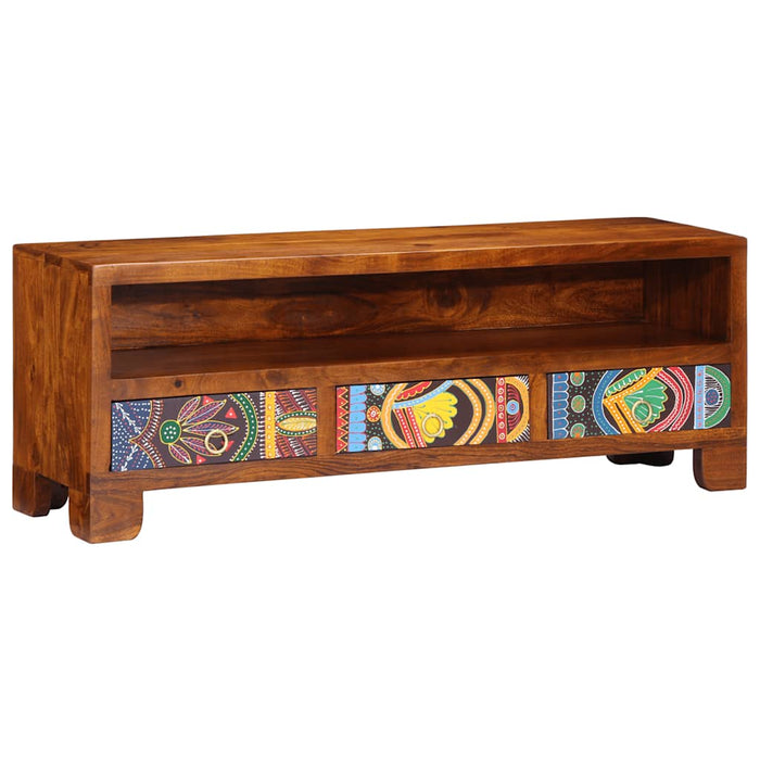 Dulap TV multicolor 110x30x40 din lemn masiv de salcam WALTI