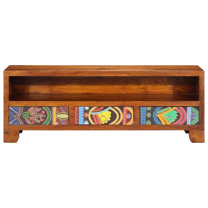Dulap TV multicolor 110x30x40 din lemn masiv de salcam WALTI