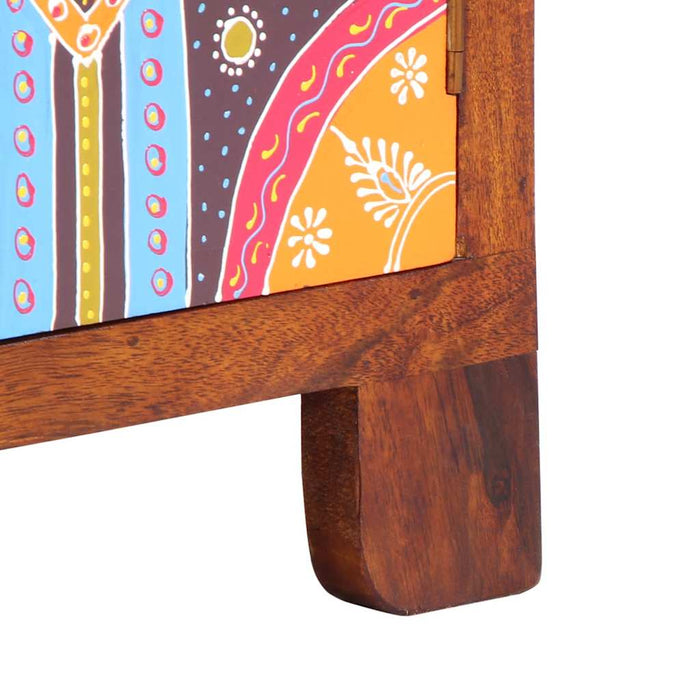 Dulap TV multicolor 110x30x40 din lemn masiv de salcam - WALTI WALTI