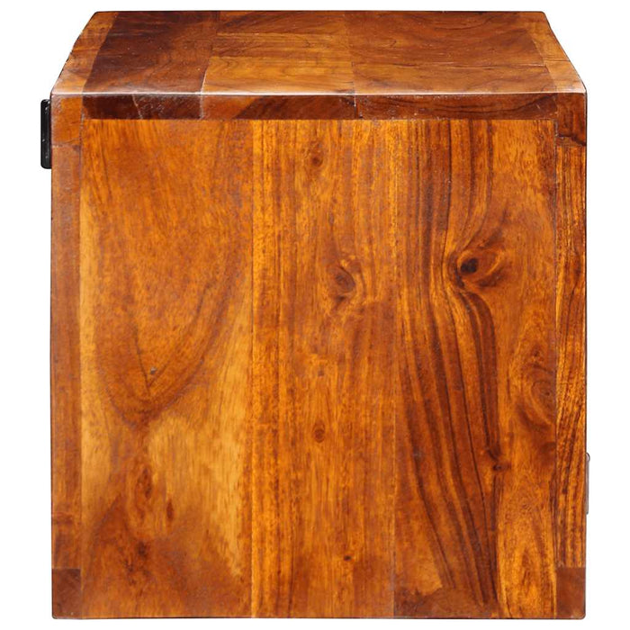 Dulap TV de perete multicolor 90x30x30 din lemn masiv de salcam - WALTI WALTI